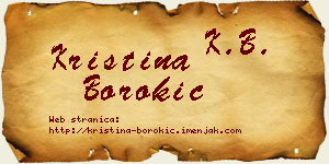 Kristina Borokić vizit kartica